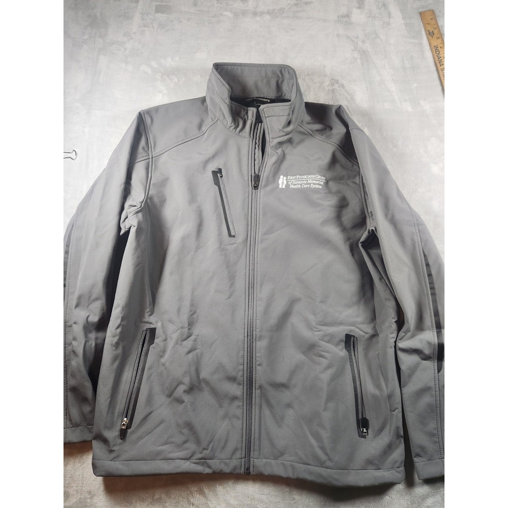Port Authority First Physicians Group Logo Gray Soft Shell Zip Up Jacket Size L